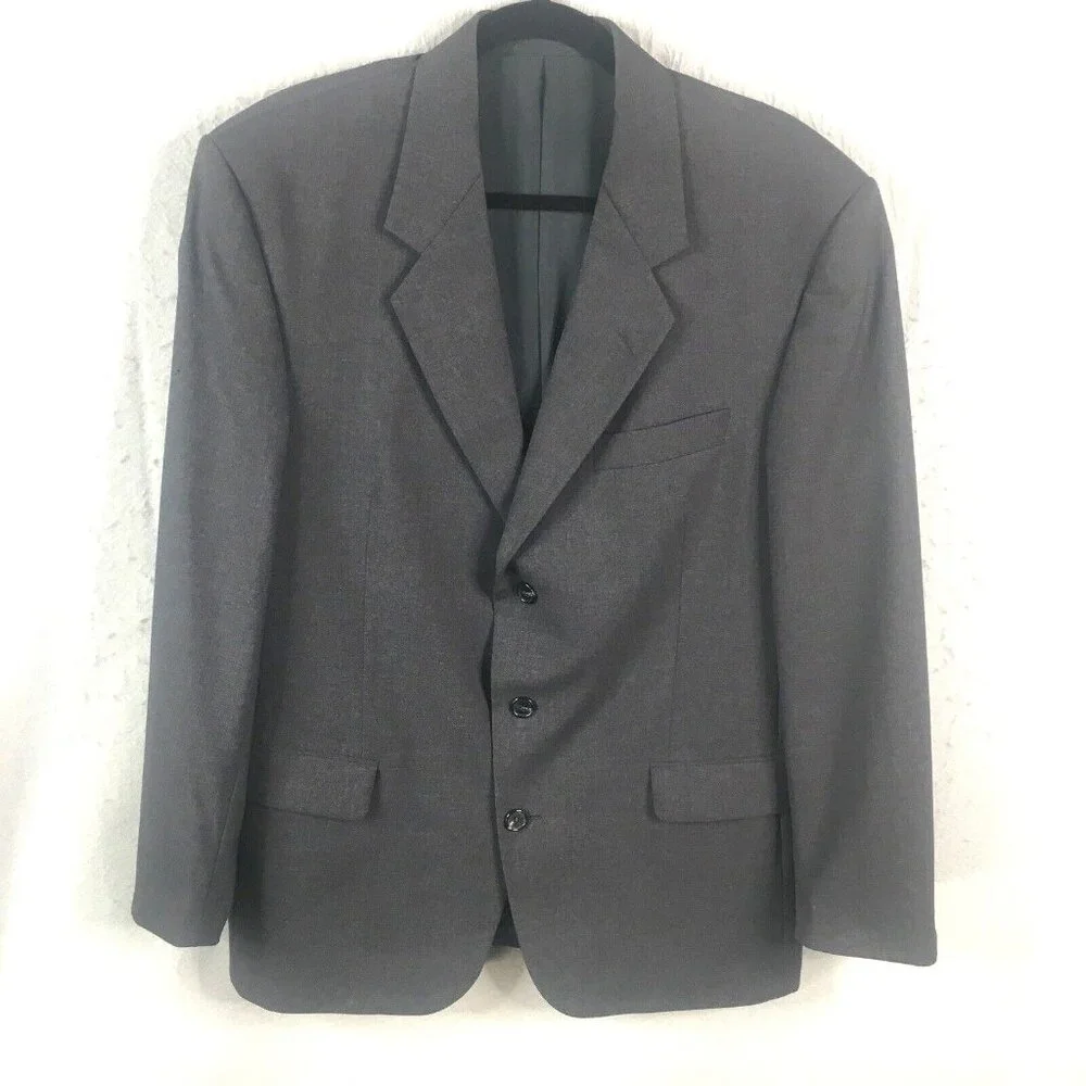 Saxyville Kilsund Blazer Men 50 US 44Gray 100% Wool Sweden Cavaliere Vintage